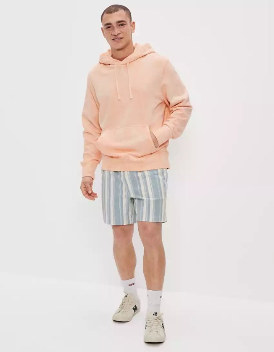 Sweat à Capuche American Eagle AE Bonfire Fleece Corail Homme | ZCW-88149064